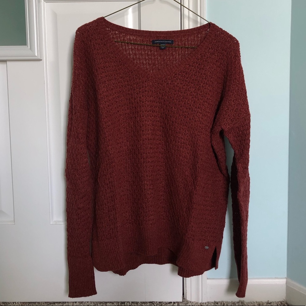 Size S Rust American Eagle V-Neck Sweater